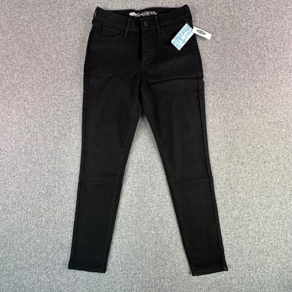 Old Navy Jeans Womens 6 Rockstar Black High Rise Skinny Black Jack NEW
